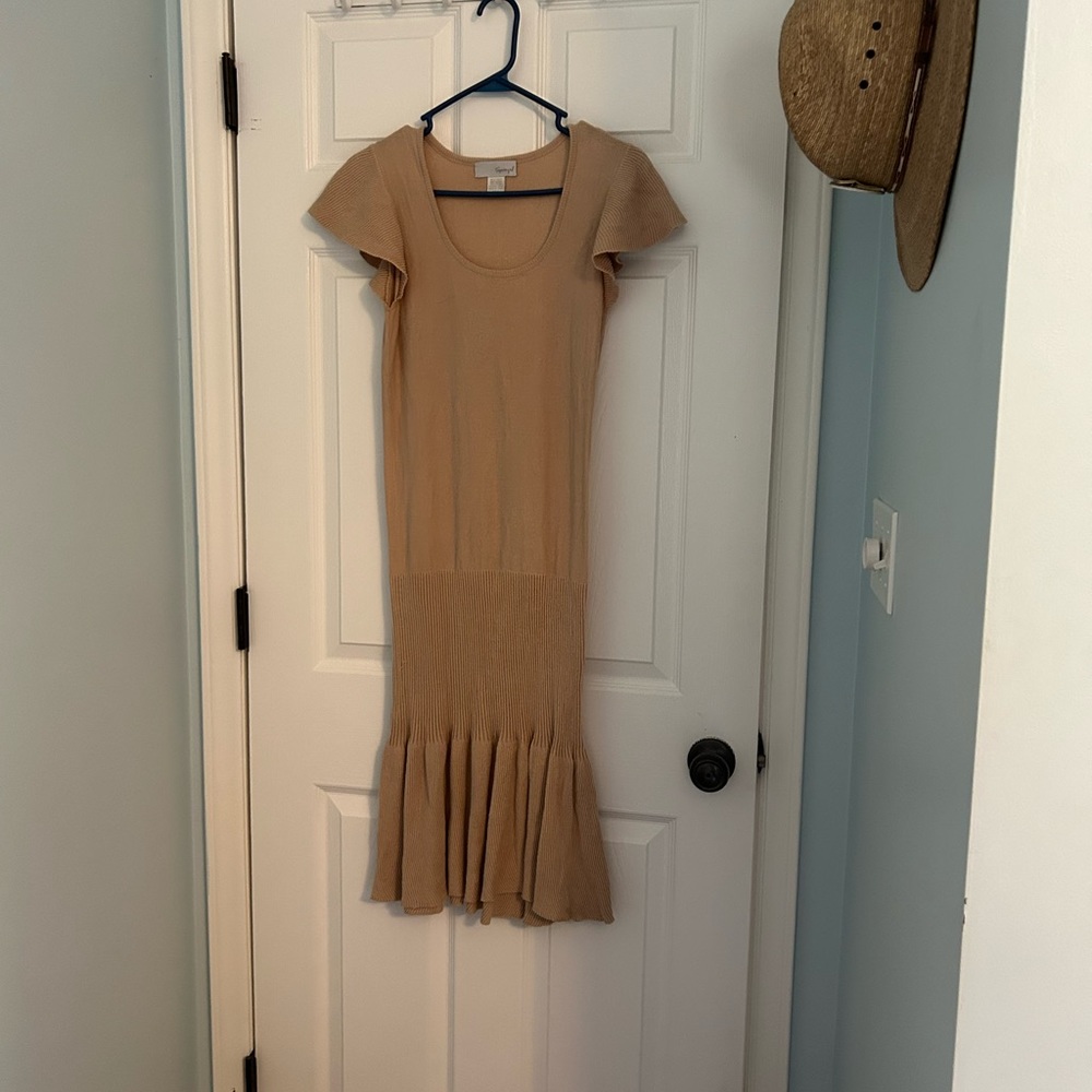 Spiegel soft tan sweater type dress. Small. Great condition